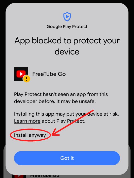Tap Install anyway